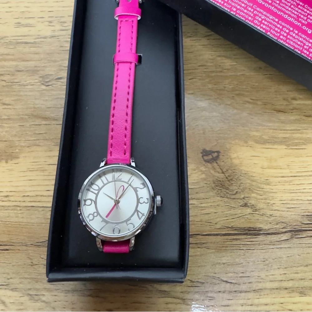 Avon Breast Cancer Awareness Pink and Silver Women's Watch, NIB